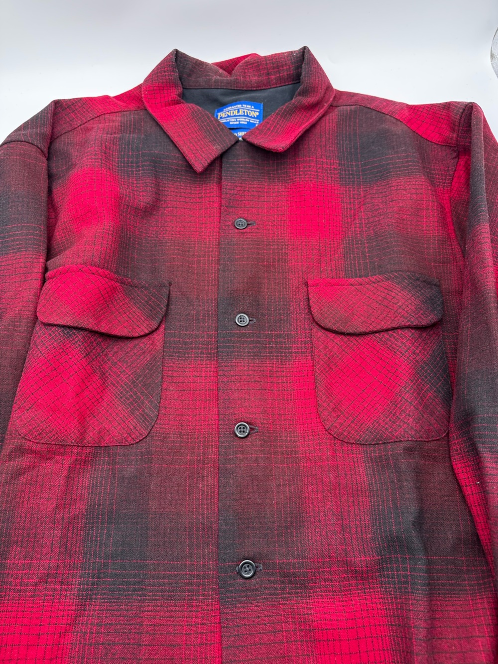 Pendleton Red and Black Plaid Button-Front Shirt Jacket